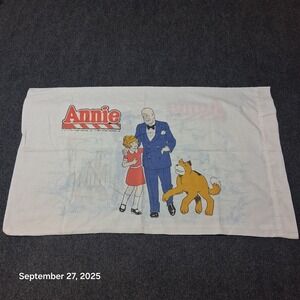 Vintage 1981 Little Orphan Annie Pillow Case 18x30 White Double Sided